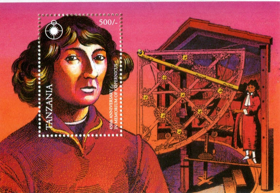A Tanzanian stamps featuring Nicolaus Copernicus